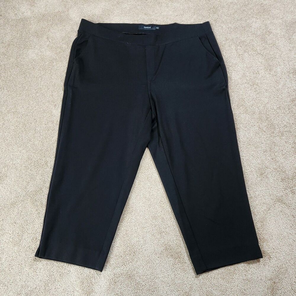Torrid Cropped Pants Women 3S Black High Rise Pull On